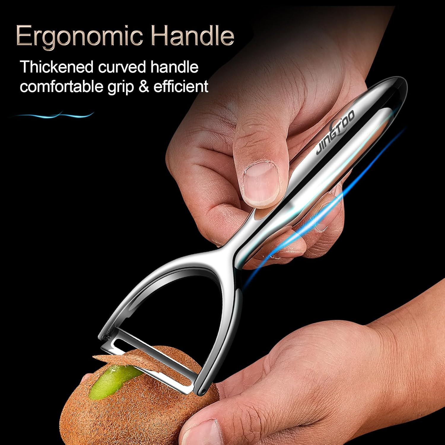 Vegetable Peeler Stainless Steel, Premium Potato Peelers for Kitchen, Ultra Sharp Fruit Veggie Peeler Rotary Blade, Y Shaped Apple Cucumber Ergonomic Peelers Handle - 5 Years Warranty (Plain)