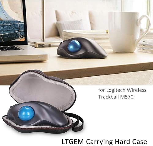 Miniatura 4 de LTGEM - Funda compatible con Logitech Ergo M575 / M575S / M570 mouse ergonómico inalámbrico Trackball, negro y gris (solo funda) Negro + gris,Negro