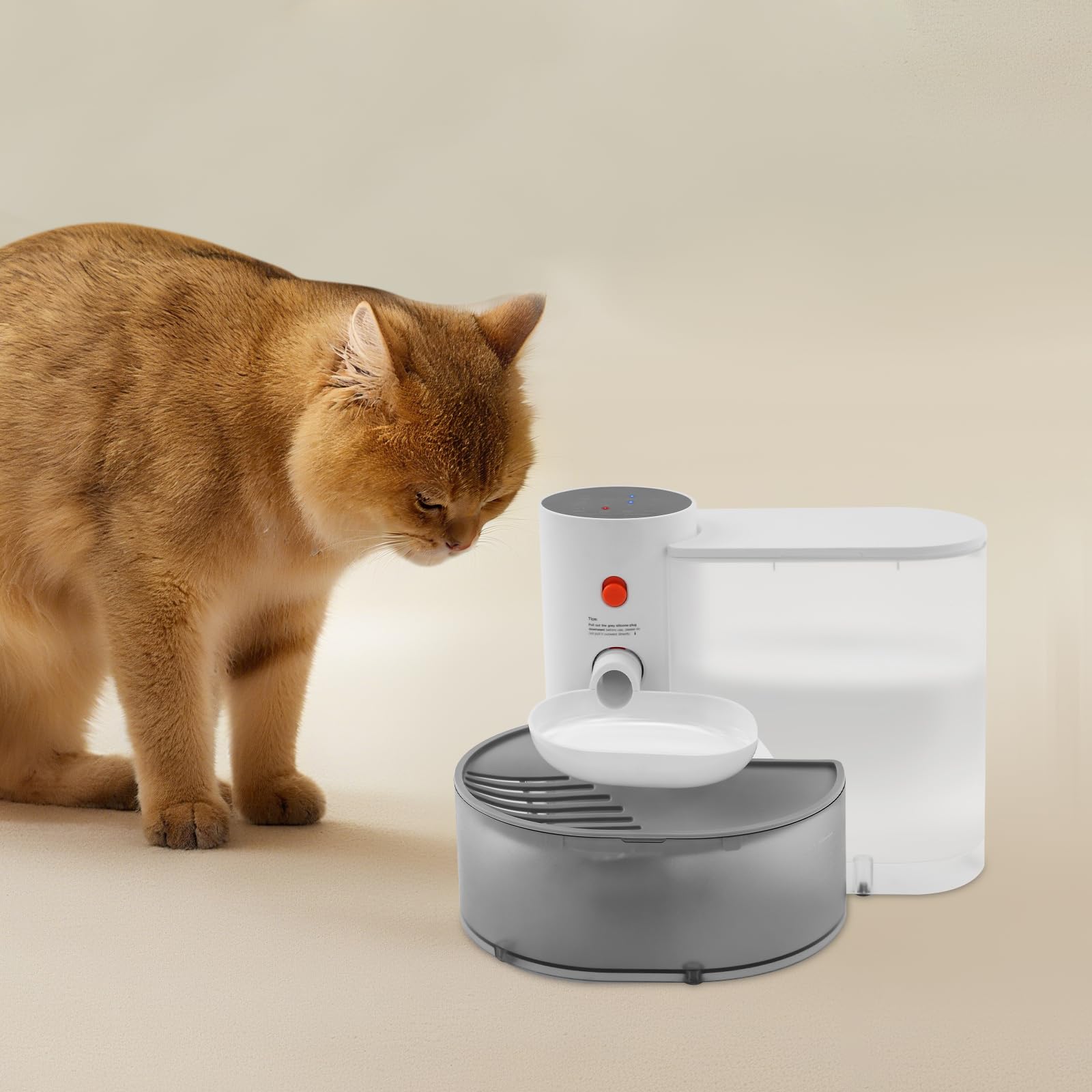 Fuente de agua para gatos (3 L, recipiente de agua automático recargable, duración de hasta 180 días, tanque separado limpio/desgastado, ABS resistente, para gatos y perros pequeños