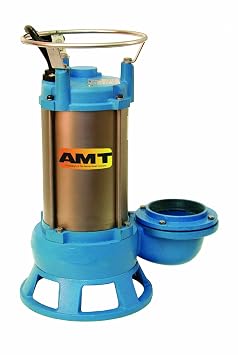 AMT 5767-95 CI Submersible Shredder Sewage Pump, Double Mechanical Seal, 4" Out, 5 hp, 3 Phase Motor | Cast Iron, Double Mechanical Seal, 4" Out, 5 hp, 3 Phase Motor