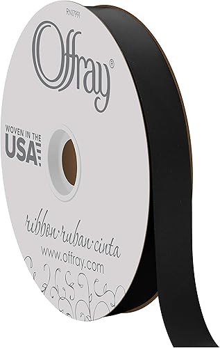 Offray Cinta doble faz de satén, carrete de 78 pulgadas de ancho x 20 yardas, color blanco envejecido