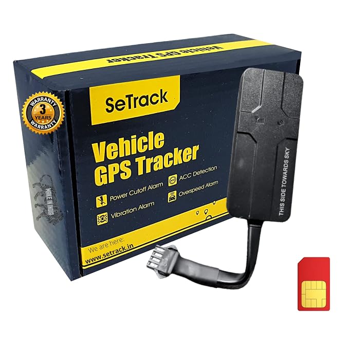 GPS Tracker Waterproof Device (Make in India) with Android and iOS Mobile App with Anti Theft Alarm for Car, Bike, Truck, Tractor, Bus.