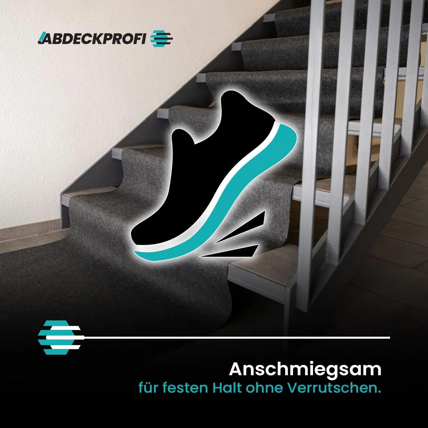 Abdeckvlies Folienseite klebend – 350 g/m² - 1m x 25m (25m²), Renovierungsvlies, Malervlies, Abdeckvlies selbsthaftend, Treppenvlies