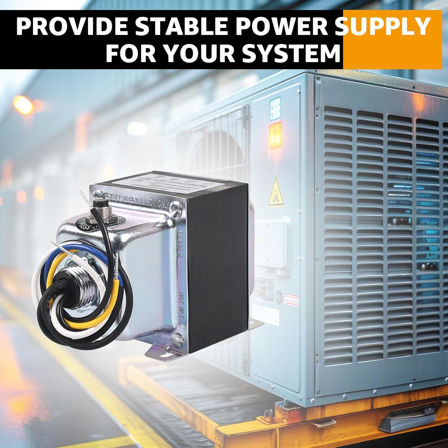 TR100VA001 Transformer 120 to 24 Vac 100Va with Circuit Breaker, Foot and Single Threaded Hub Installation for Industrial, Heating, Air Conditioning Control Applications Replace TR100VA001