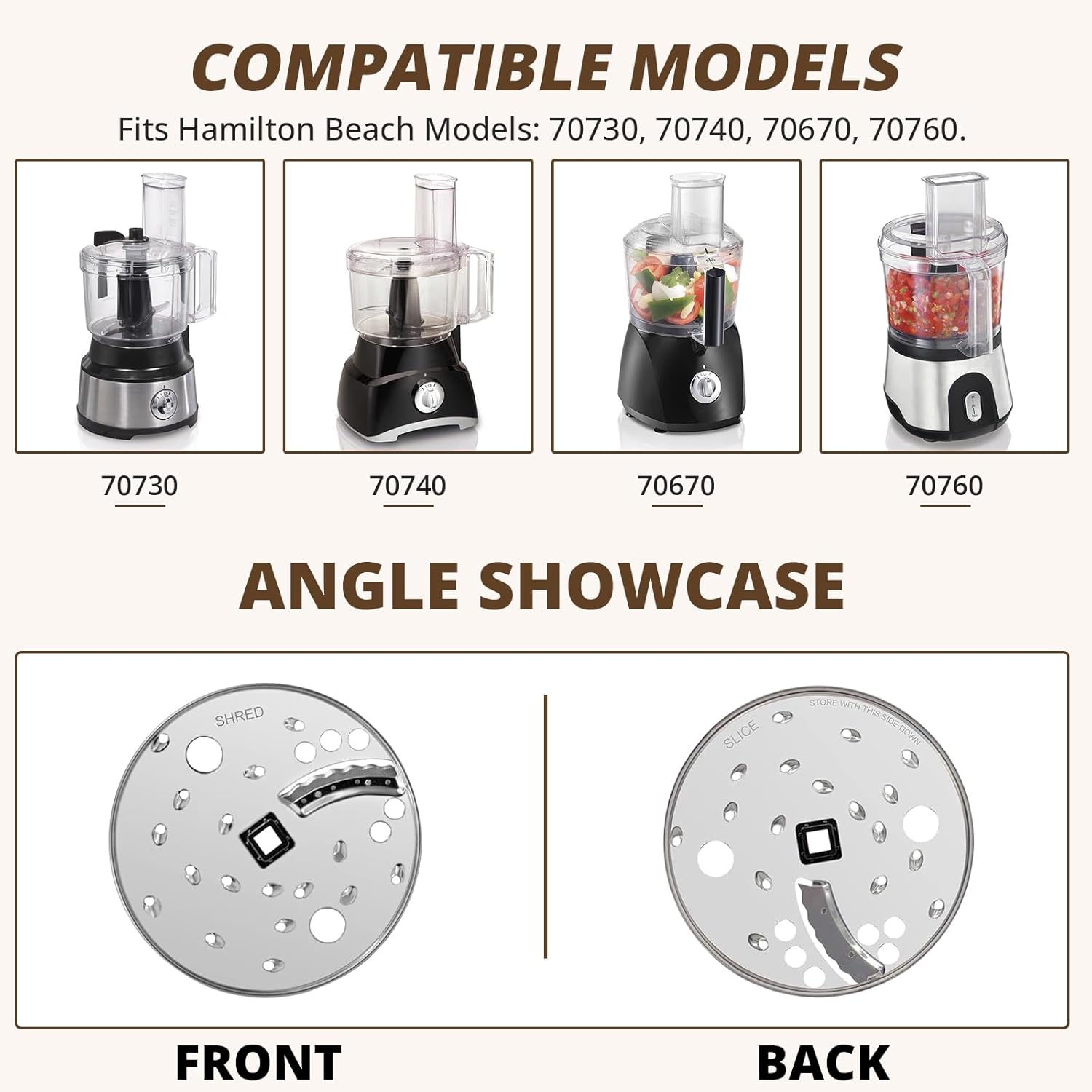 Hamilton Beach Food Processor models 70730, 70740, 70670, 70760 compatible with SuperDi blade