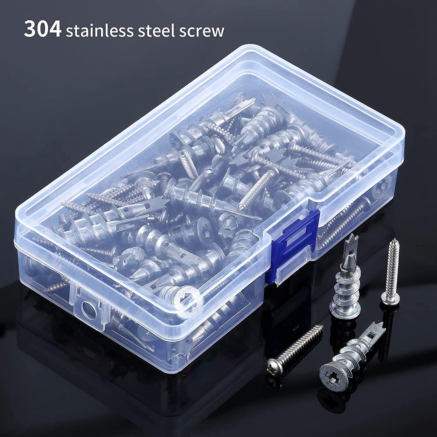 Generic Zinc Self-Drilling Drywall Anchors with 304 Stainless Steel Screw Kit, 60 Metal Wall Anchors and 60 1-1/2 Inch Screws - (As Show)