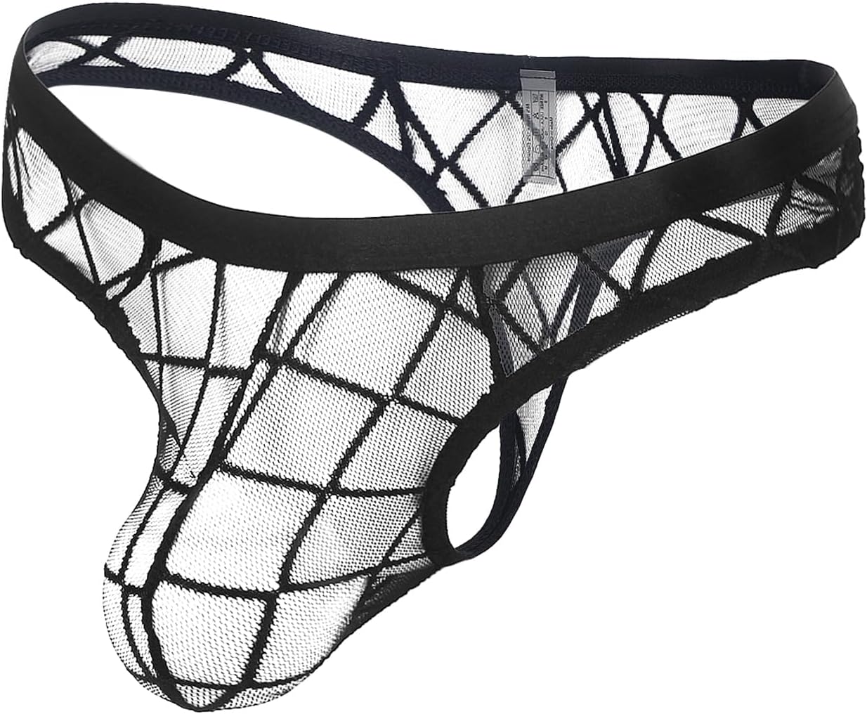 Mens Sexy Mesh Thong Low Rise G String T-Back See Through Underwear Black Breathable Panties for Men S-XL - Image 3