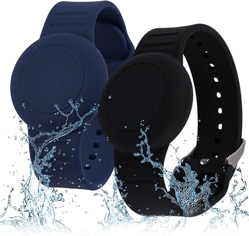 Pulsera de AirTag impermeable para niños (paquete de 2), soporte de silicona suave y ligero para niños ocultos, pulsera Airtag para niños, funda