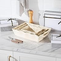 Vista 7 de Sweejar Fuentes para Horno, Juego de Utensilios de Cerámica para Hornear de 3 Piezas, Fuente Rectangular para Hornear con Asas, Molde para Lasaña