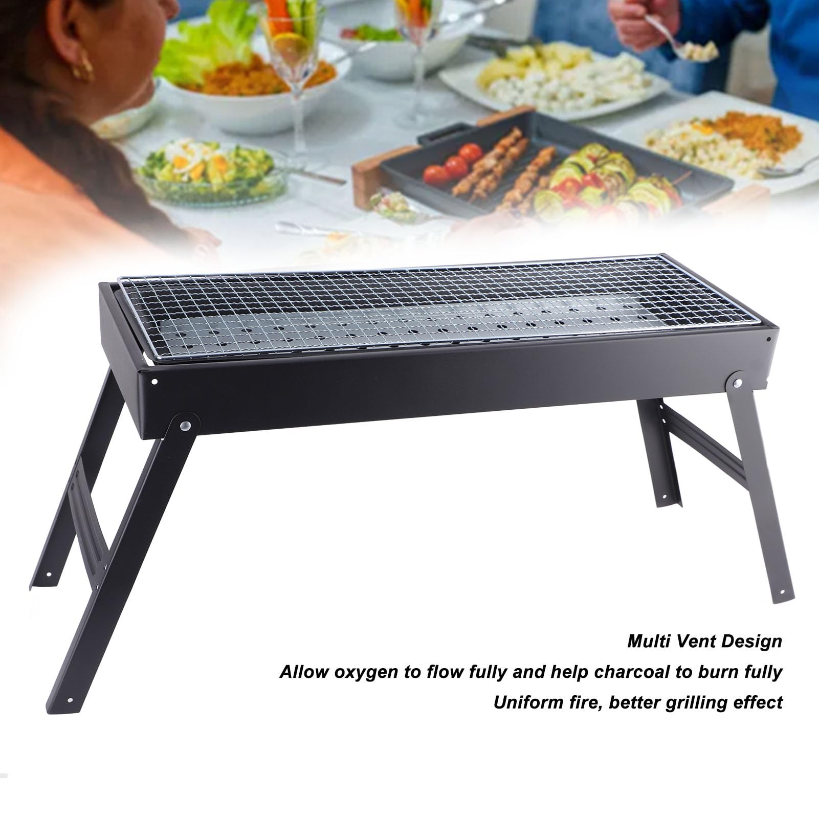 BBQ Grill, Folding Lightweight Portable Charcoal Barbecue Grill for Home Outdoor Camping Picnic