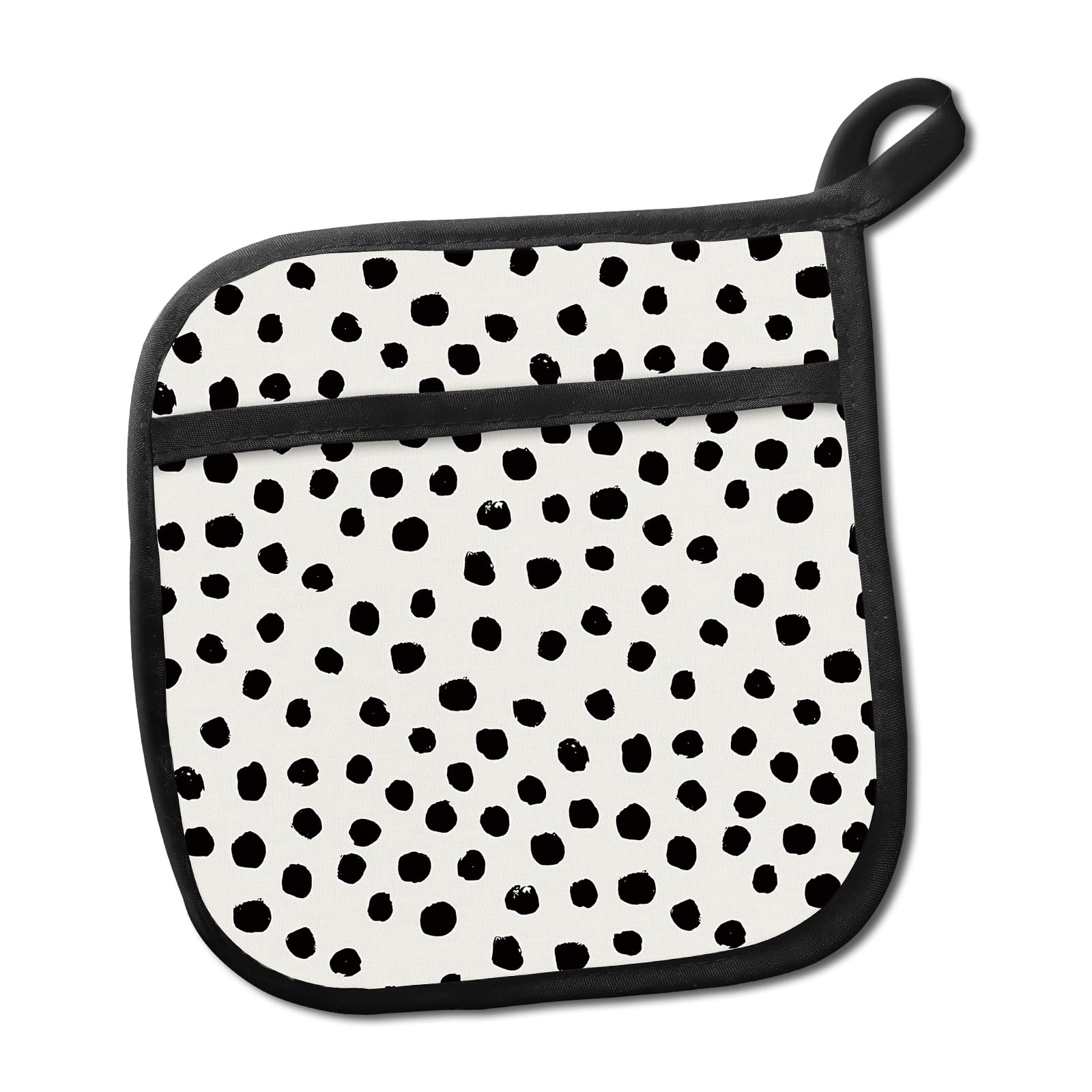 JYCardPKT Pot Holders for Kitchen, Heat Resistance Hot Pads, Cute Potholder with Pocket for Kitchen Cooking Baking, Cute Polka Dot
