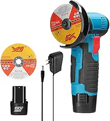 Esmerilhadeira Lixadeira Angular Recarregável 12V - 19500RPM, 2 Discos de Corte, Baterias 1300mAh