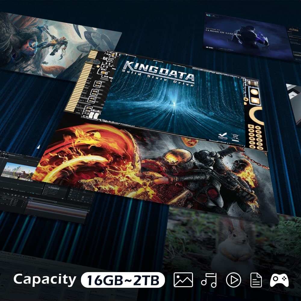KINGDATA M.2 2242 SSD 512GB NVMe PCIe Gen3 x 4 Unità a stato solido interna, 3D NAND TLC,SSD da gioco, R/W Velocità fino a 2200MB/s e 1800MB/s (M.2 2242 PCIe, 512GB)