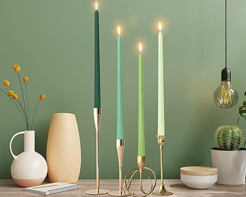 Miniatura 9 de Velas cónicas de 12 pulgadas de largo para decoración del hogar, paquete de 8 velas de gradiente de color para cena, fiesta, vacaciones, otoño,