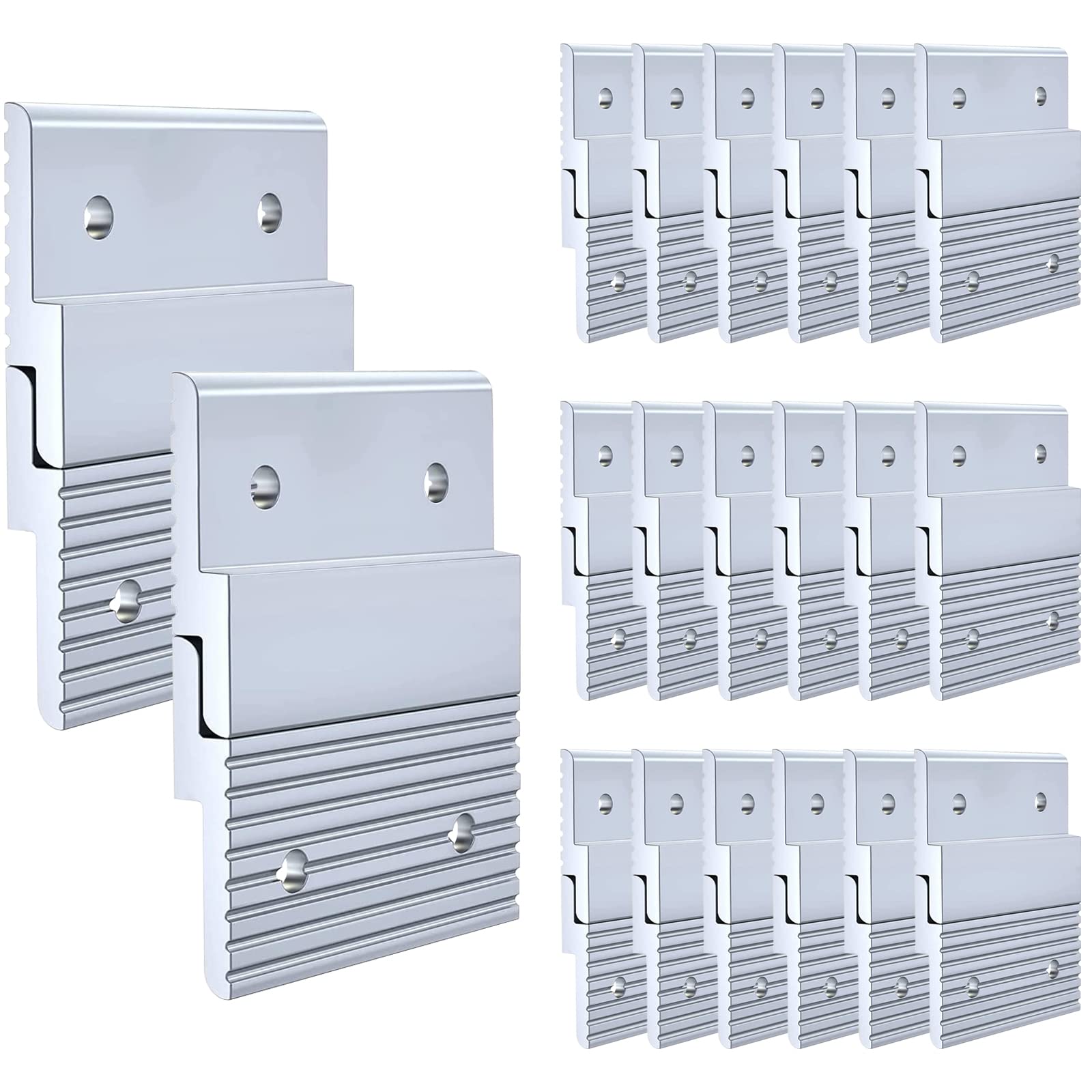 2 inch French Cleat Picture Hanger, Aluminum Mirror Hanging Kit NO Hardware, Ideal for Artwork, Whiteboard, Cabinet, Holds 30 lbs. per Pair, 20 Pairs