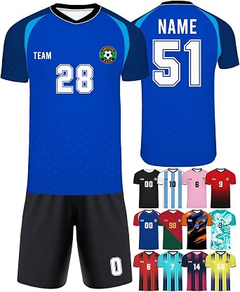 Custom Soccer Jersey Men Personanlied Soccer Shirts with Team Name Number Customized Football Fans Uniform