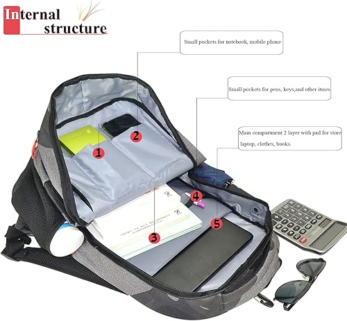 Miniatura 5 de d'yallee Bolsa de tenis para hombres y mujeres, racquetball, pickleball paddle squash, bolsa cruzada deportiva para adultos con puerto de carga USB