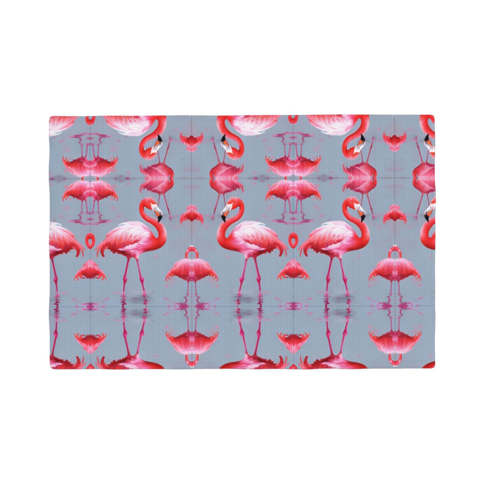 Flamingo Printed Imitation Linen Placemat â€“ Elegant Double-Sided Printed Table Mat for Home, Dining, Weddings