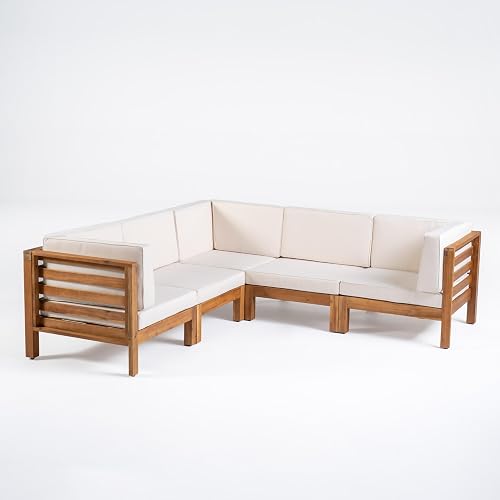 Christopher Knight Home Oana Outdoor V-Shaped Sectional Sofa Set -