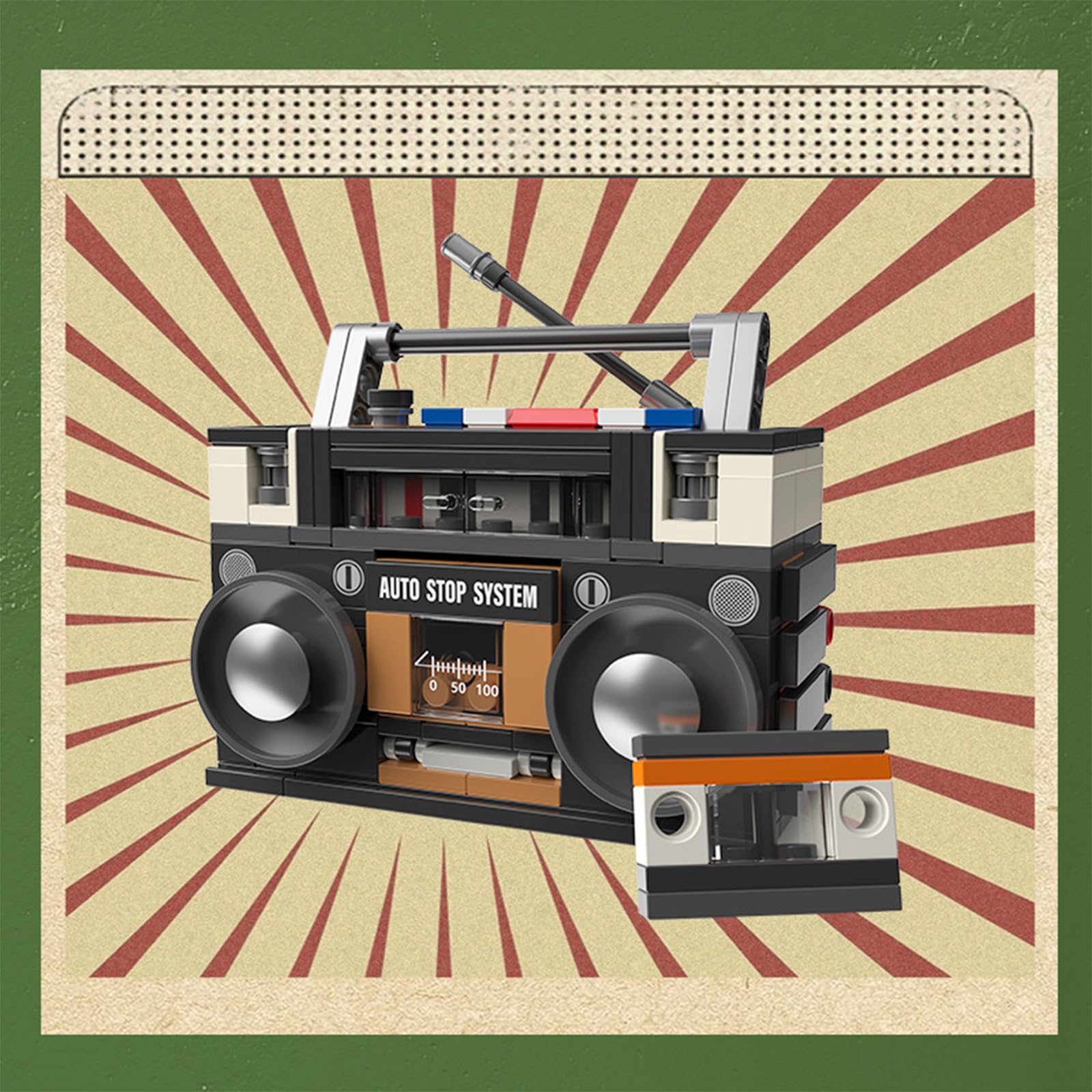 NOOLY Kit di Blocchi da Costruzione Vintage per Bambini e Adulti, Decorazioni per La Casa e L'Ufficio FGKLJM-01 (Nastro Radio, 168 Pezzi