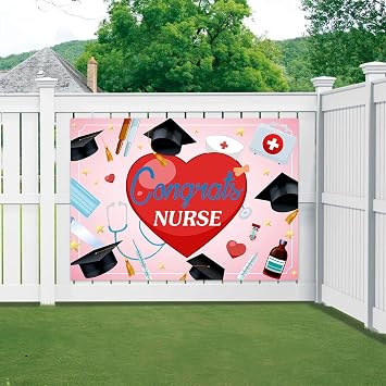 Pink Congrats Nurse Graduation Backdrop Banner,Medical School Nurse Graduation Background,Nursing School Backdrop.