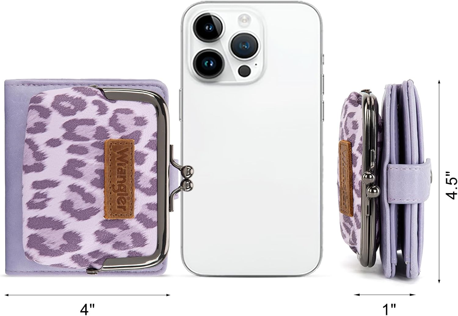 Montana West Wrangler Women's Wallet Leopard Print Wallets RFID-blocking Small Bifold Credit Card Holder with Kiss Clasp WG366-W116PP - Image 5