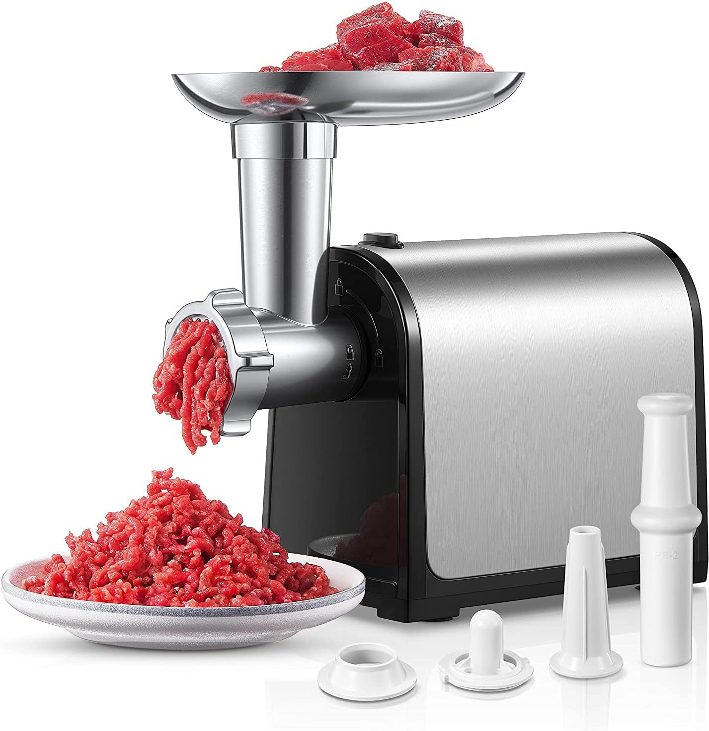 Meat Grinder Electric, Fohere Stainless Steel Sausage Stuffer Maker