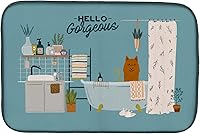 Vista 471 de Caroline's Treasures CK7824DDM - Tapete absorbente para secado de platos con diseño de bulldog inglés, rojo y blanco, para encimera de cocina, 14 x