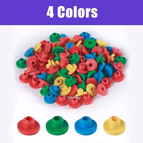 Miniatura 10 de 400 bandas de goma y pezones de ojales, 200 pezones de ojales y 200 bandas de goma elásticas, ojales elásticos para piezas de máquina