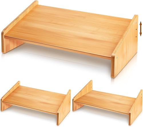 Yookeer Reposapiés para debajo del escritorio en el trabajo, taburete de madera, reposapiés de escritorio inclinado, reposapiés ergonómico ajustable