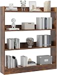 Bookshelf, 4 Tier Bookcase Shelving, Standing Book Shelf Cabinet, Wooden Display Rack for Living Room, Home Office, 7.87 * 31.5 * 43.3 Inch, Black