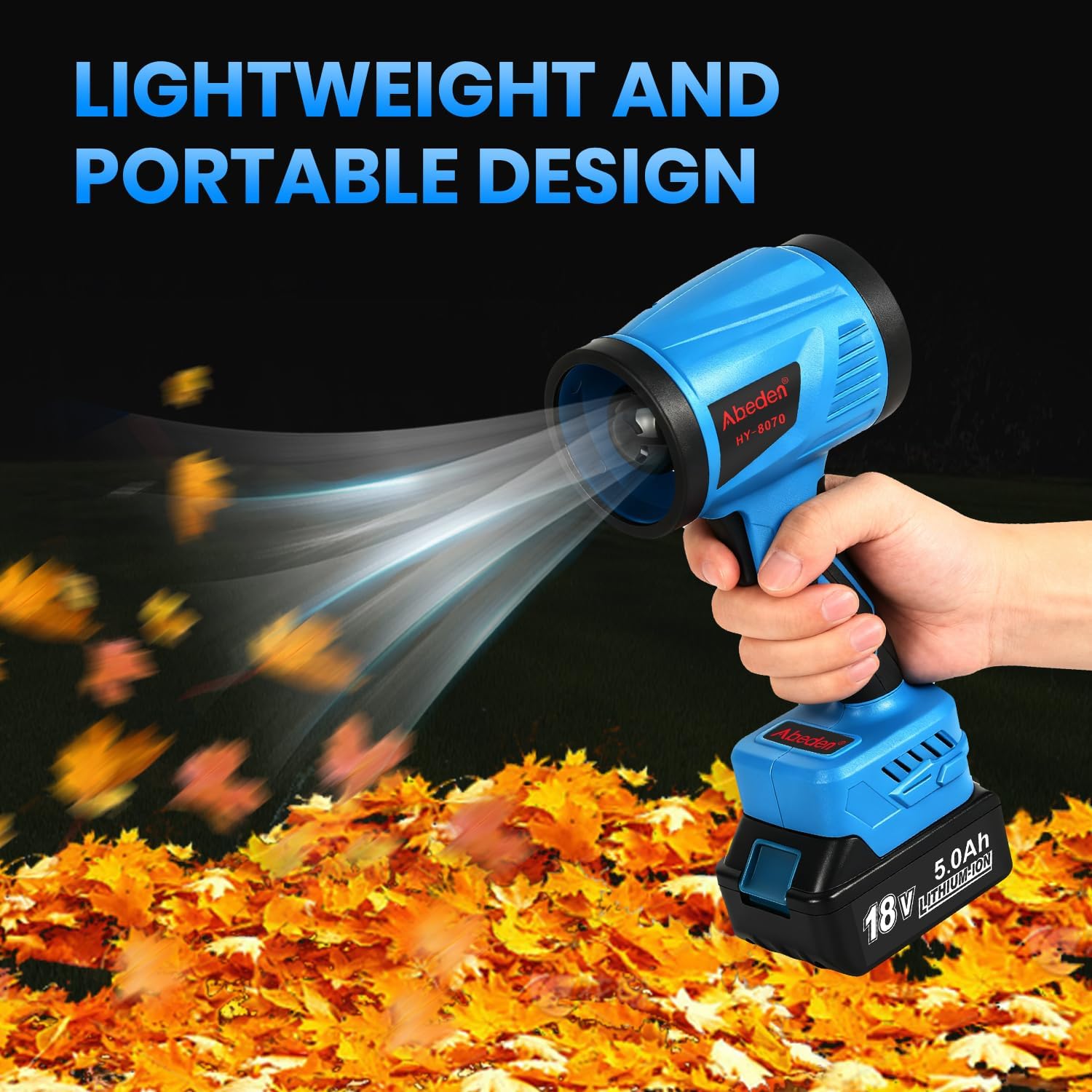 Mini Leaf Blower Cordless,Handheld Blower,with 5.0Ah Battery&Fast Charger,Compatible with Makita 18V Batteries,Lightweight for Lawn,Patio,Yard