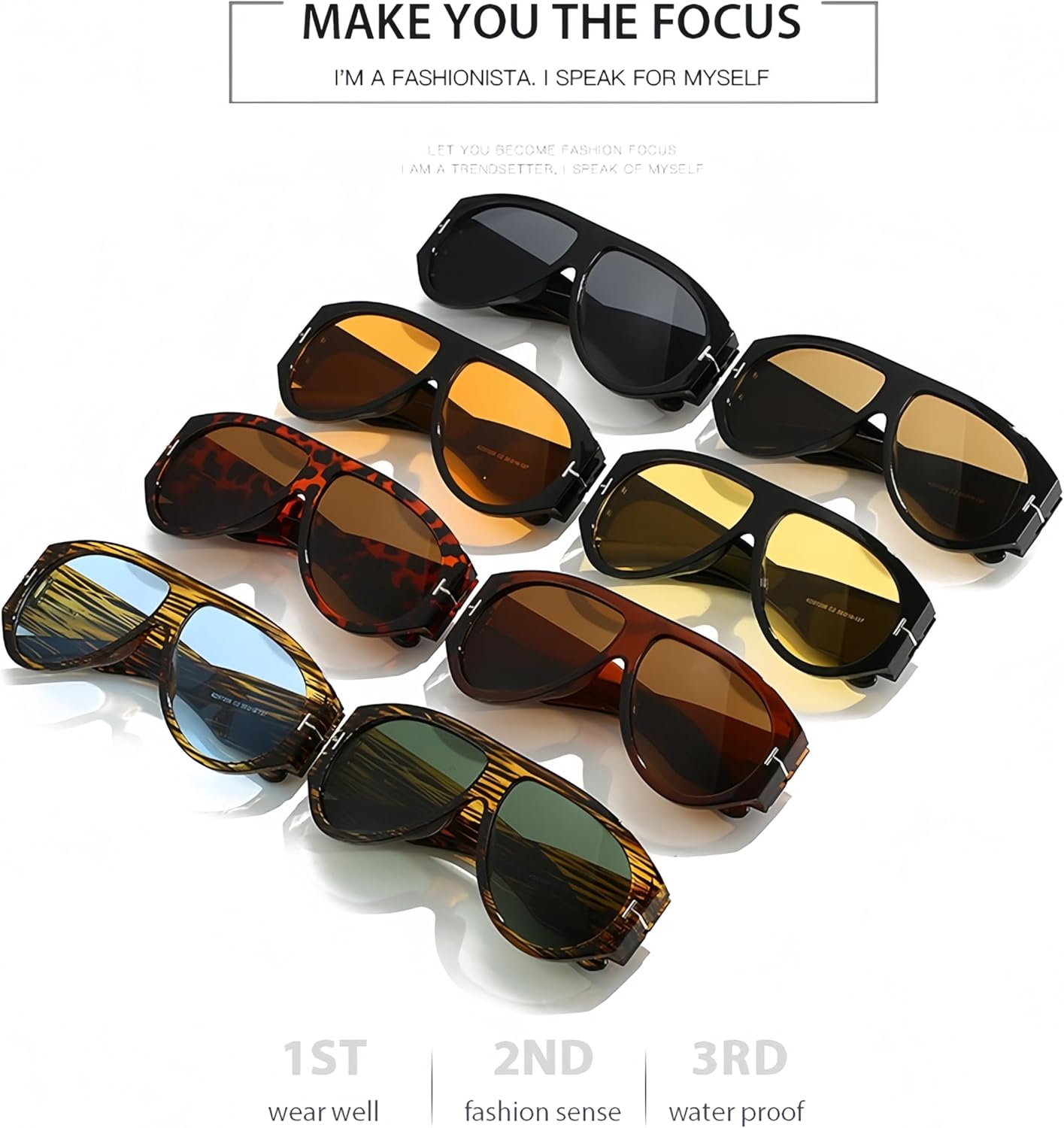 NLEYANB 3-Pack Oversized Aviator Sunglasses, Retro Frame UV400 Protection Unisex (Women & Men) Bulk Party Accessories - Image 7