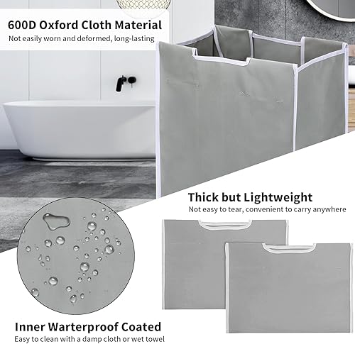 Miniatura 4 de Augot - 3 bolsas de repuesto para clasificador de ropa sucia, bolsas de repuesto extraíbles con 6 asas de transporte, bolsas de repuesto para