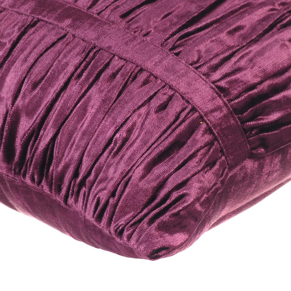 The HomeCentric Púrpura Fundas para almohadones, con Textura alforzas Solido Fundas de Almohadas, Paquete de 2, 60x60 cm Cojines para Sofas, Terciopelo Fundas de cojin, A Rayas -Plum Beauty