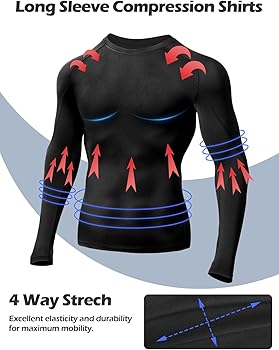 Amazon | [Odoland] 3枚組 メンズ長袖丸首コンプレッション