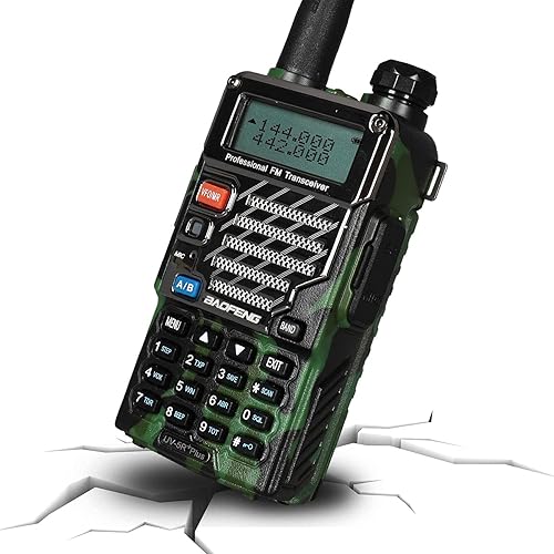 BAOFENG UV-5R+ Plus Radio bidireccional, largo alcance para adultos, recargable con auricular, walkie talkie para exteriores, 144-148 420-450 MHz,