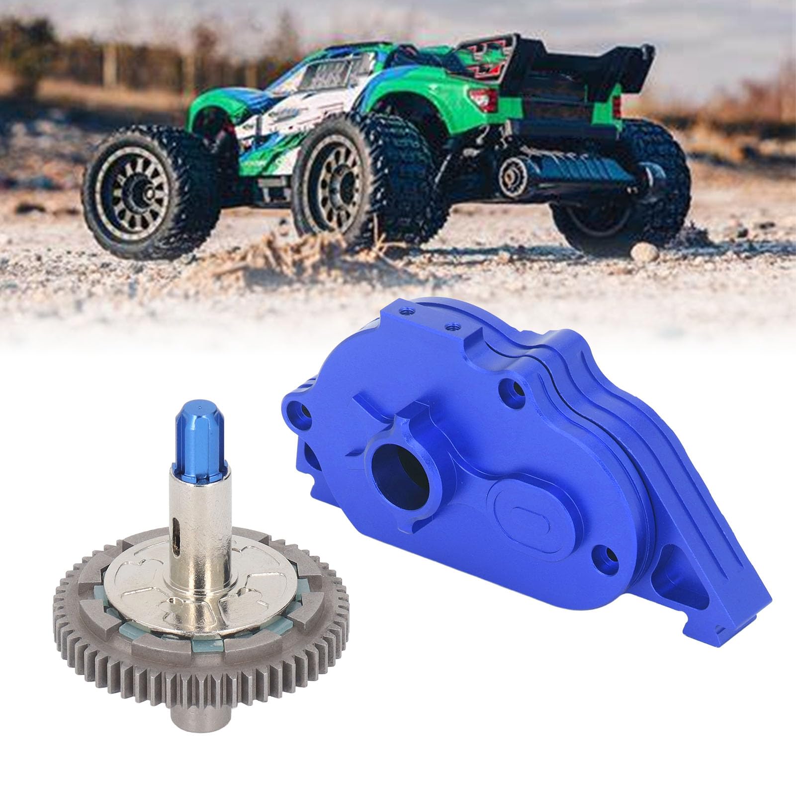 Zestaw Obudowy Skrzyni Biegów ze Stopu Aluminium 57T Big Rock RC Części Zamienne do Samochodu RC 1/10 (ciemny niebieski)