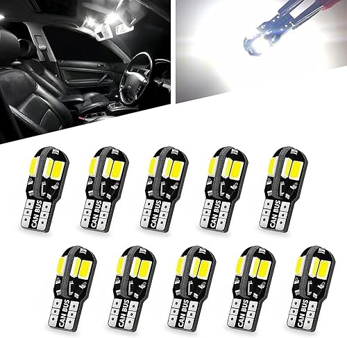 10 bombillas LED para automóvil, luces de matrícula de automóvil de 12 V, lámpara de maletero de 600 lúmenes, luces de lectura, luces de circulación
