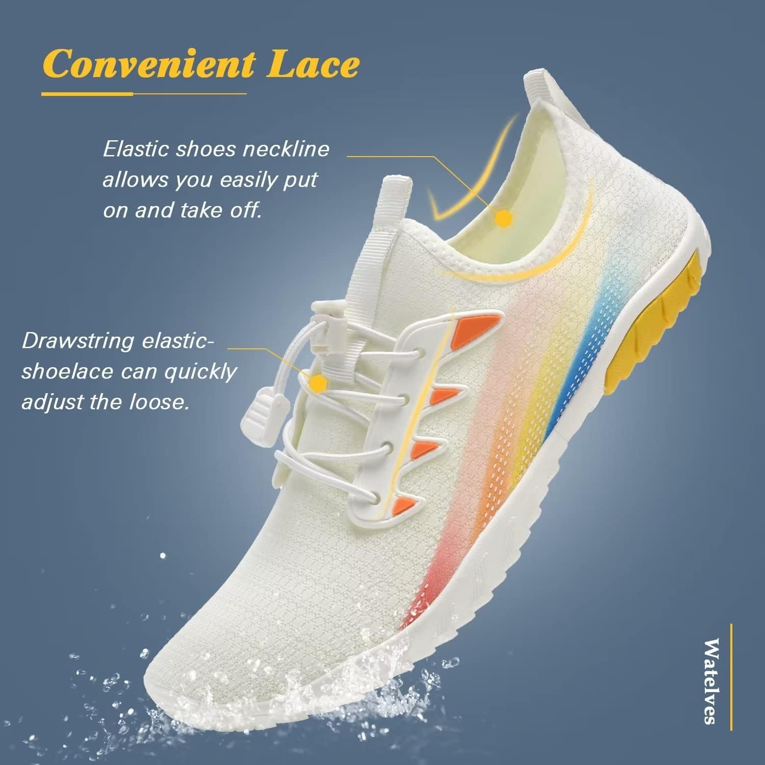 WateLves Water Shoes Mens Womens Beach Swim Shoes Quick-Dry Aqua Socks Pool Shoes for Surf Yoga Water Aerobics - Image 7