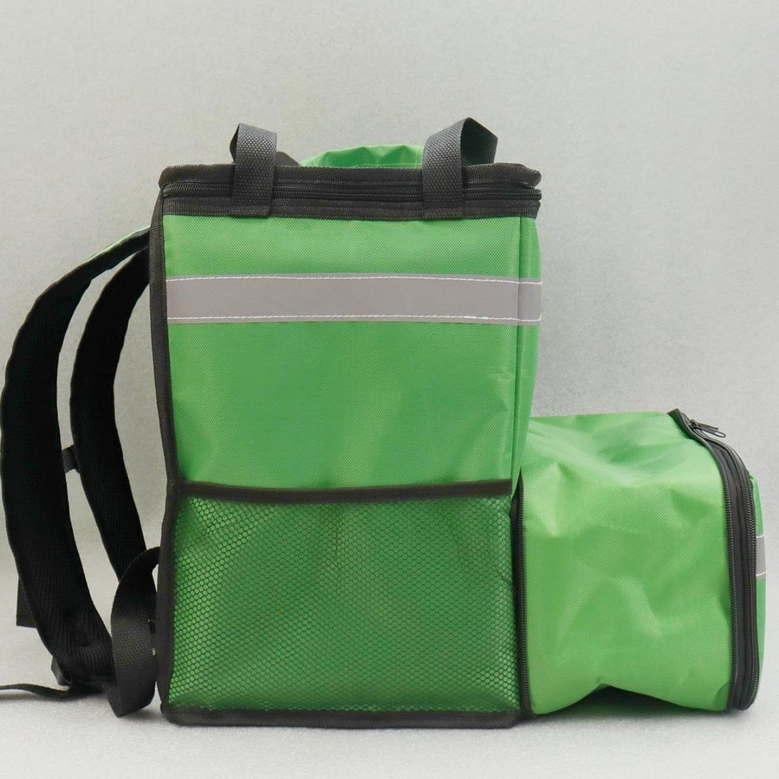 Mochila térmica para Entrega de Alimentos, Calentador de Alimentos con 2 Bolsillos de Malla para Bicicleta, Bolsa Extra Grande para Entrega de Pizza.