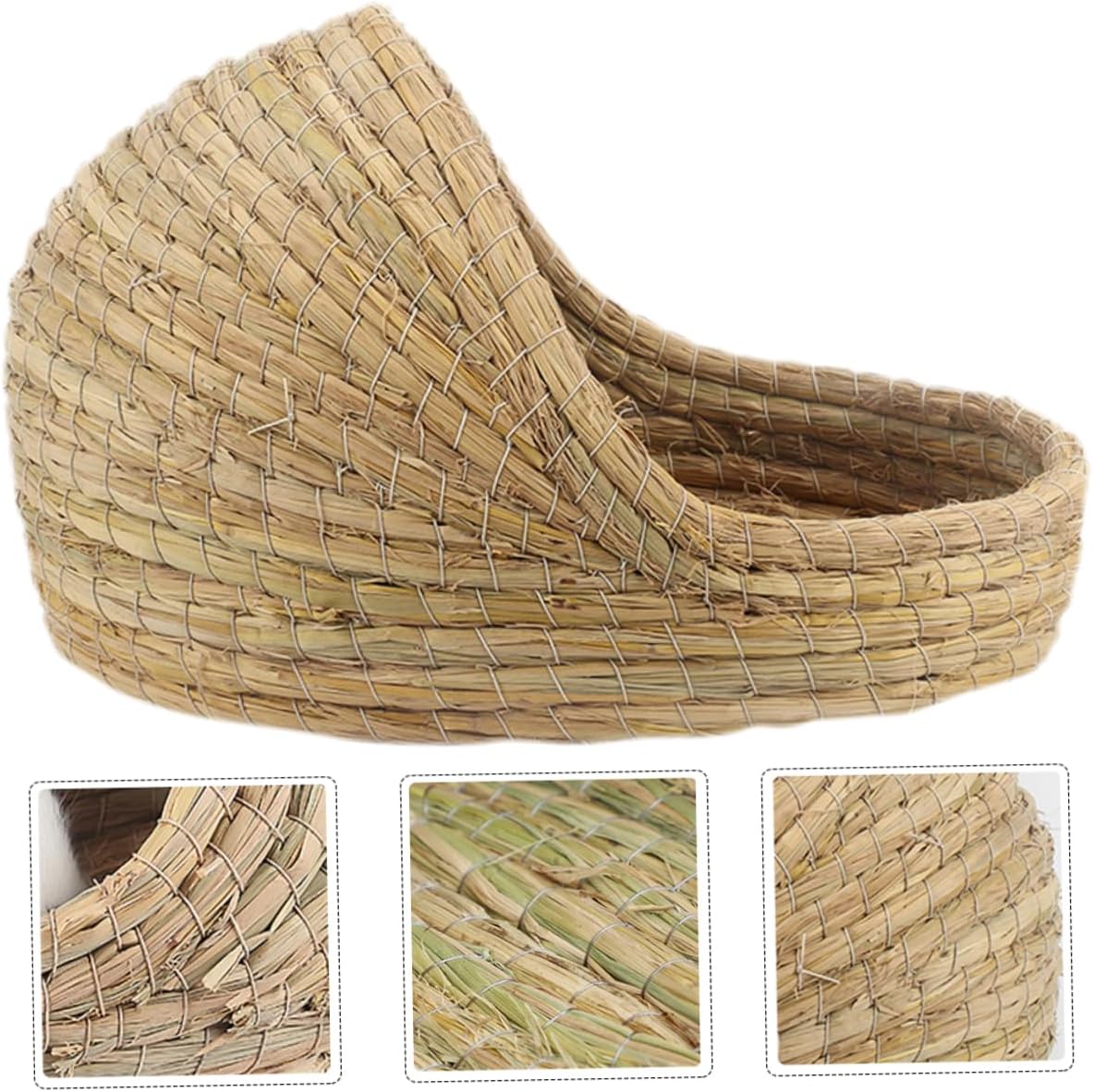 YARNOW Cozy Straw Pet Nest for Dwarf Hamsters Hideaway Shelter Woven Straw Bed
