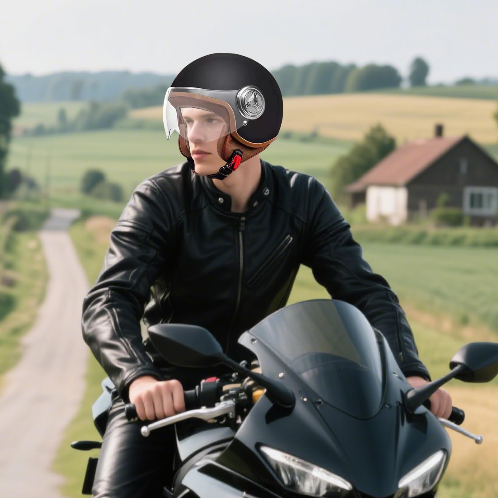 Kask rowerowy dla dorosłych – otwarta twarz kask półskorupowy – wyposażenie ochronne do jazdy na deskorolce, do jazdy na rowerze szosowym, górskim