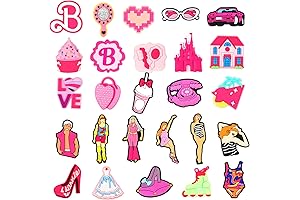 30 Pcs Barbie Pink Girly Pastel Shoe Charms