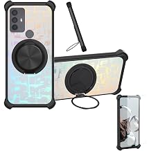 Case Compatible for Qilive Smartphone 6.52 Q3 2022 6.5 Pouces Phone Case Cover [with 1* Tempered Glass Screen Protector] Hybrid Case[360Ring Support, Magnetic] CX-27-HEI