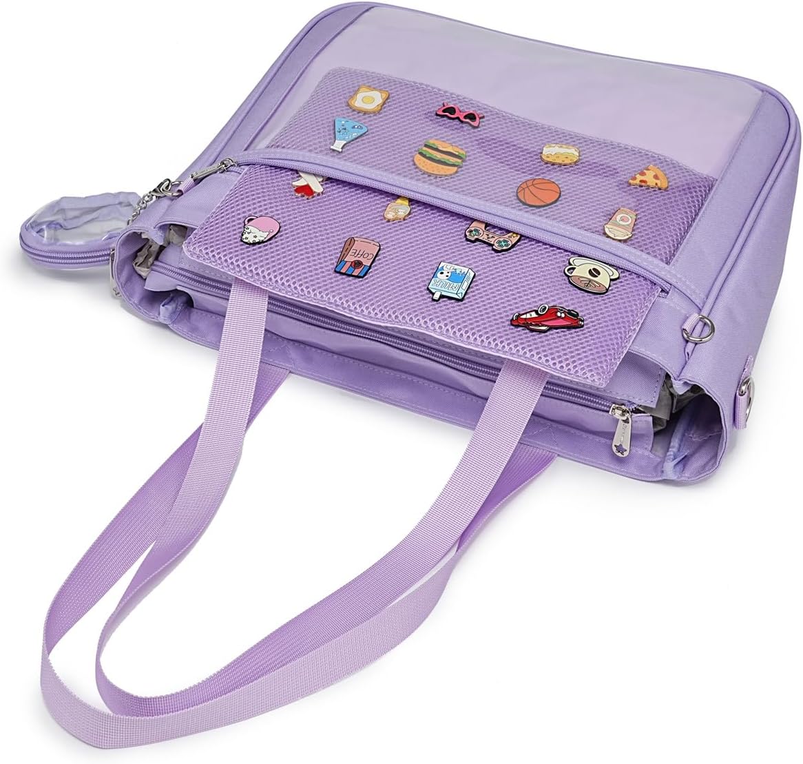 CHERRY SAUCE Tote bag Ita Bag Canvas Crossbody Shoulder Bag Backpack Kawaii Purses and Handbags with Pin Display - Image 4