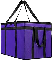 Vista 14 de musbus - Paquete de 2 bolsas aislantes reutilizables para comestibles, bolsa enfriadora plegable para comestibles, bolsa aislante grande resistente