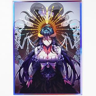 Volcanic Island 60ct(Overlord )Holographic Flashing Top Loading Trading Card Sleeves Deck Protector for MTG/TCG/PTCG Art Anime Printing Card Sleeves Protectors 67x92mm (Holo_67x92_A27)