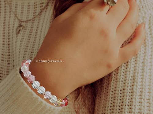 Miniatura 298 de Amazing Gemstone Pulsera de cristal para mujeres y hombres, pulsera de cristal curativo de protección, pulsera elástica con cuentas de piedras
