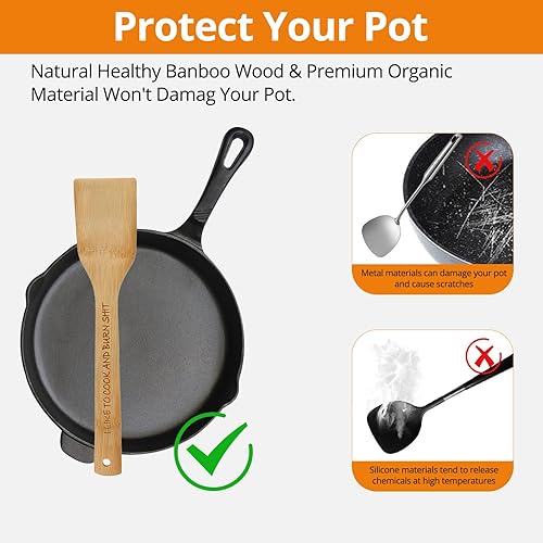 Miniatura 3 de Divertido juego de cucharas de madera, 6 cucharas de cocina de madera, cuchara de café de madera grabada con frases divertidas, cucharas de madera